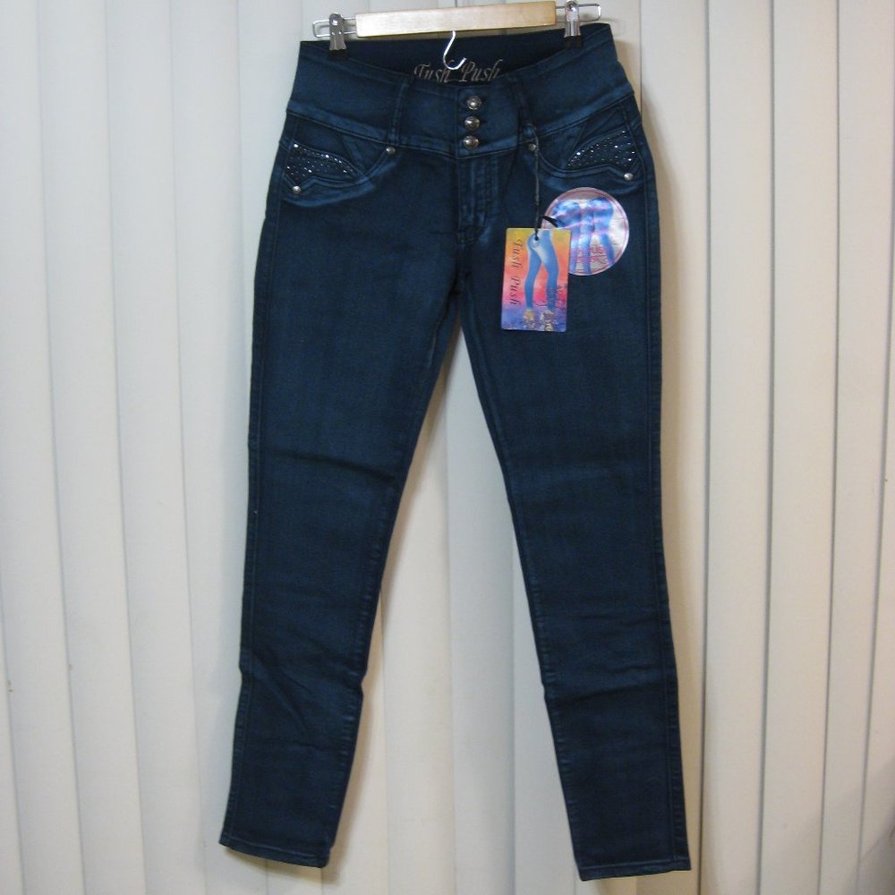 NWT Tush Push blue levanta cola jeans jeggings 11